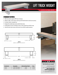 Thumbnail of document Data Sheet - Calibration Weights Lift-Truck Scale, ASTM Class 6